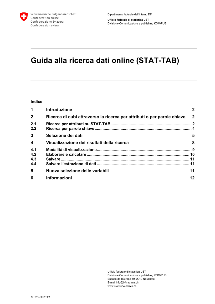 Guida alla ricerca dati online (STAT-TAB)