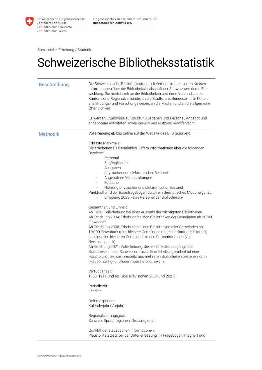 Schweizerische Bibliotheksstatistik