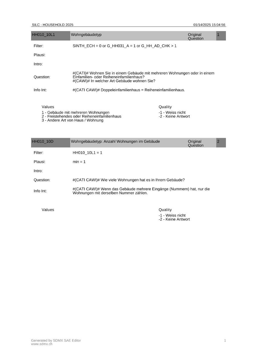 Haushaltsfragebogen