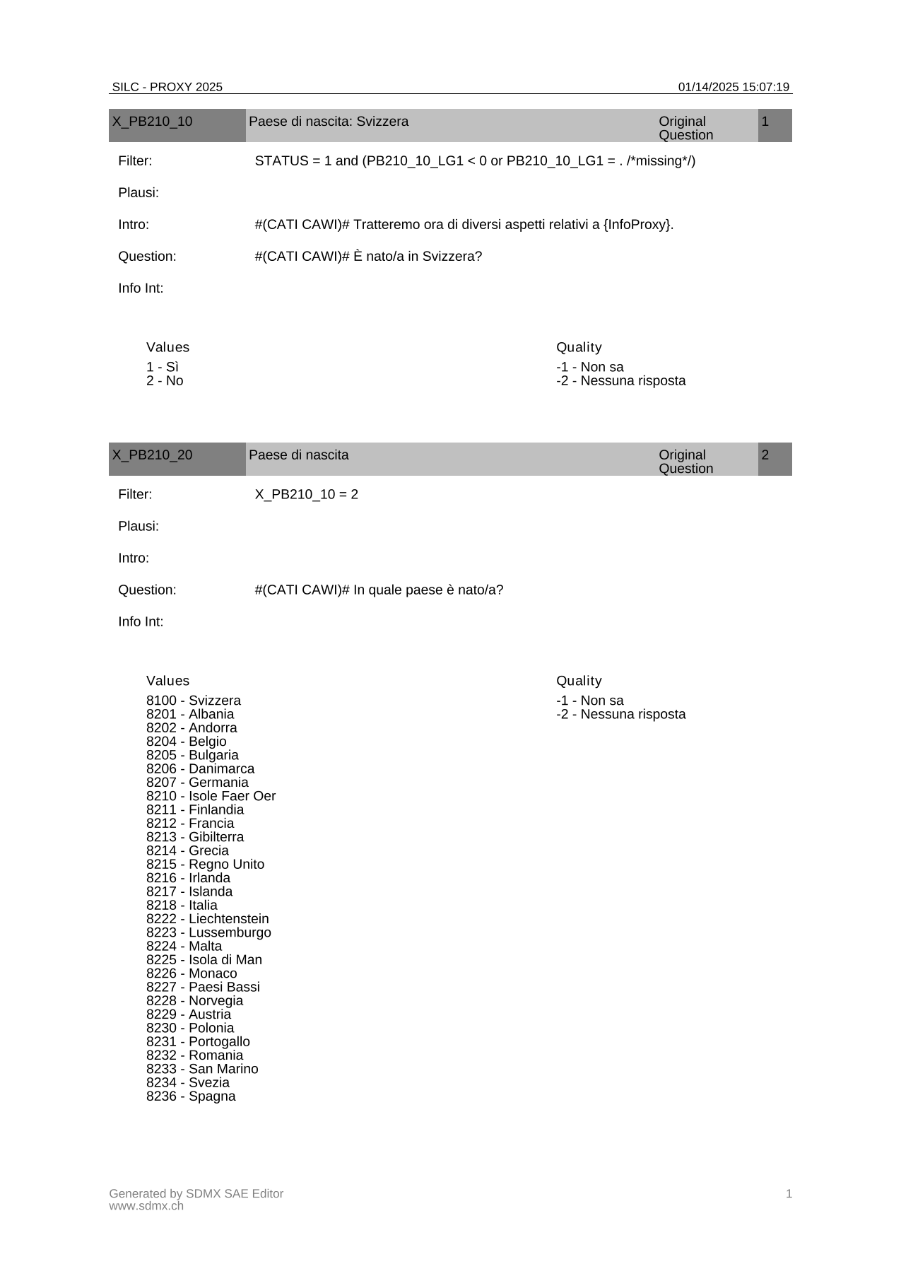 Questionario proxy