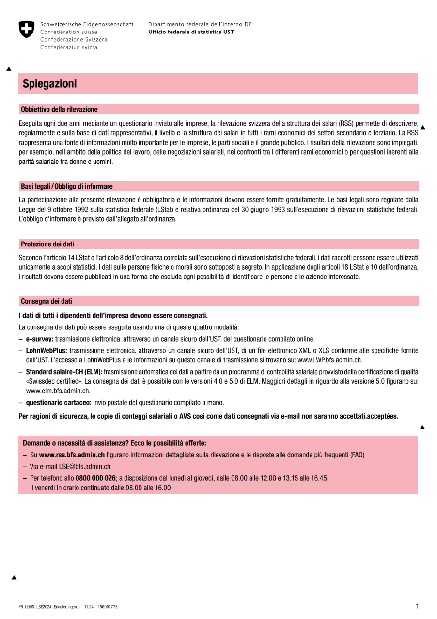 Spiegazioni questionario