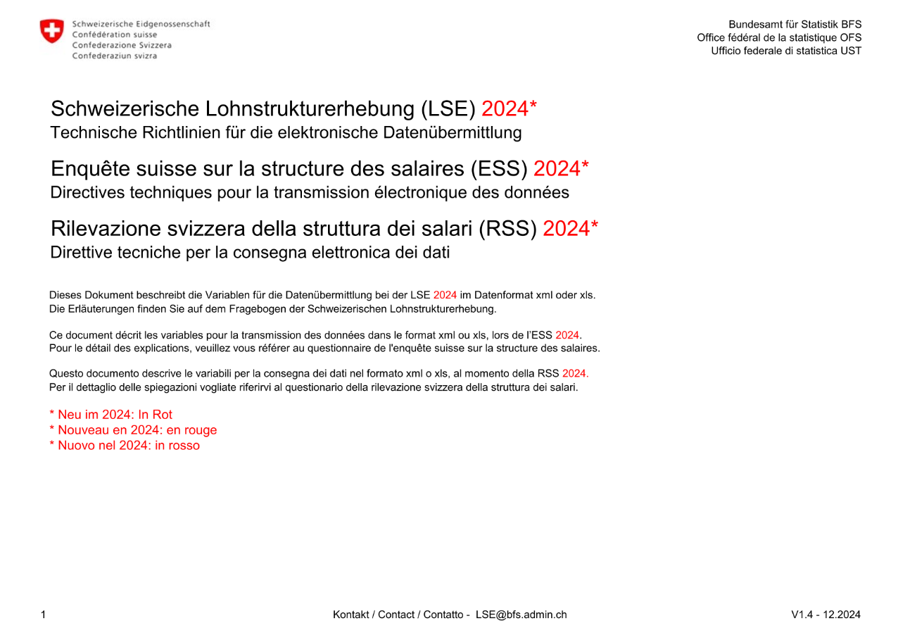Direttive tecniche (consegna nei formati XML/XLS)