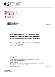 Die Verbreitung von Informations- und Kommunikationstechnologien (IKT) und E-Commerce in der Schweizer Wirtschaft