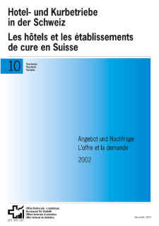 Les hôtels et les établissements de cure en Suisse. L'offre et la demande, en 2002