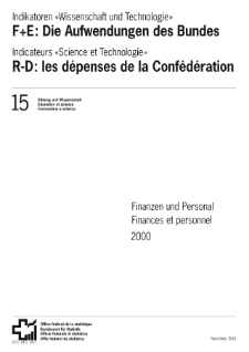 R-D: les dépenses de la Confédération. Finances et personnel 2000