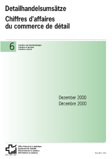 Chiffres d'affaires du commerce de détail, Décembre 2000