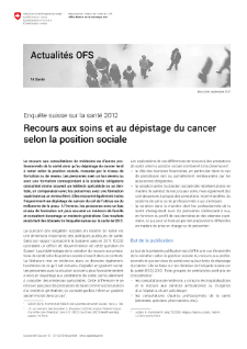 Recours aux soins et au dépistage du cancer selon la position sociale