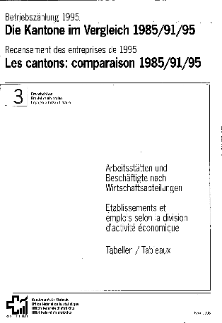Les cantons: comparaison 1985/91/95