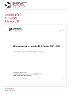 Elèves du degré secondaire II: Scénarios 2003-2012