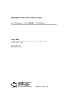 Le paysage religieux en Suisse