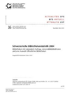 Schweizerische Bibliothekenstatistik 2004
