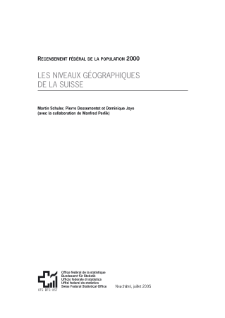Les niveaux géographiques de la Suisse