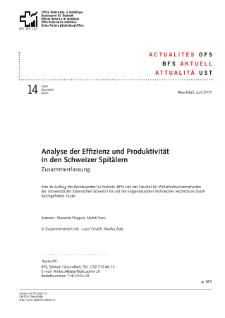 Analyse der Effizienz und Produktivität in den Schweizer Spitälern. Zusammenfassung