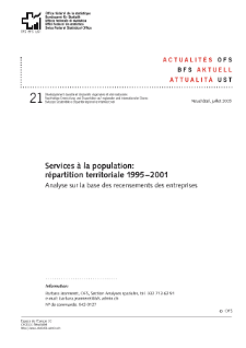Services à la population: répartition territoriale 1995-2001