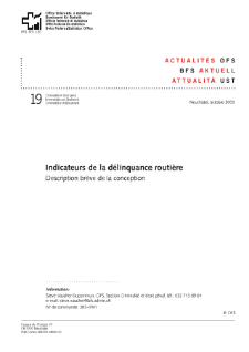 Indicateurs de la délinquance routière. Description brève de la conception