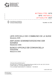 Elenco ufficiale dei comuni della Svizzera. Mutazione 2005