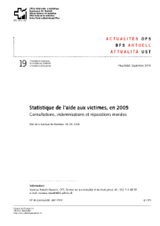 Statistique de l'aide aux victimes, en 2005
