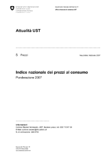 Indice nazionale dei prezzi al consumo - Ponderazione 2007
