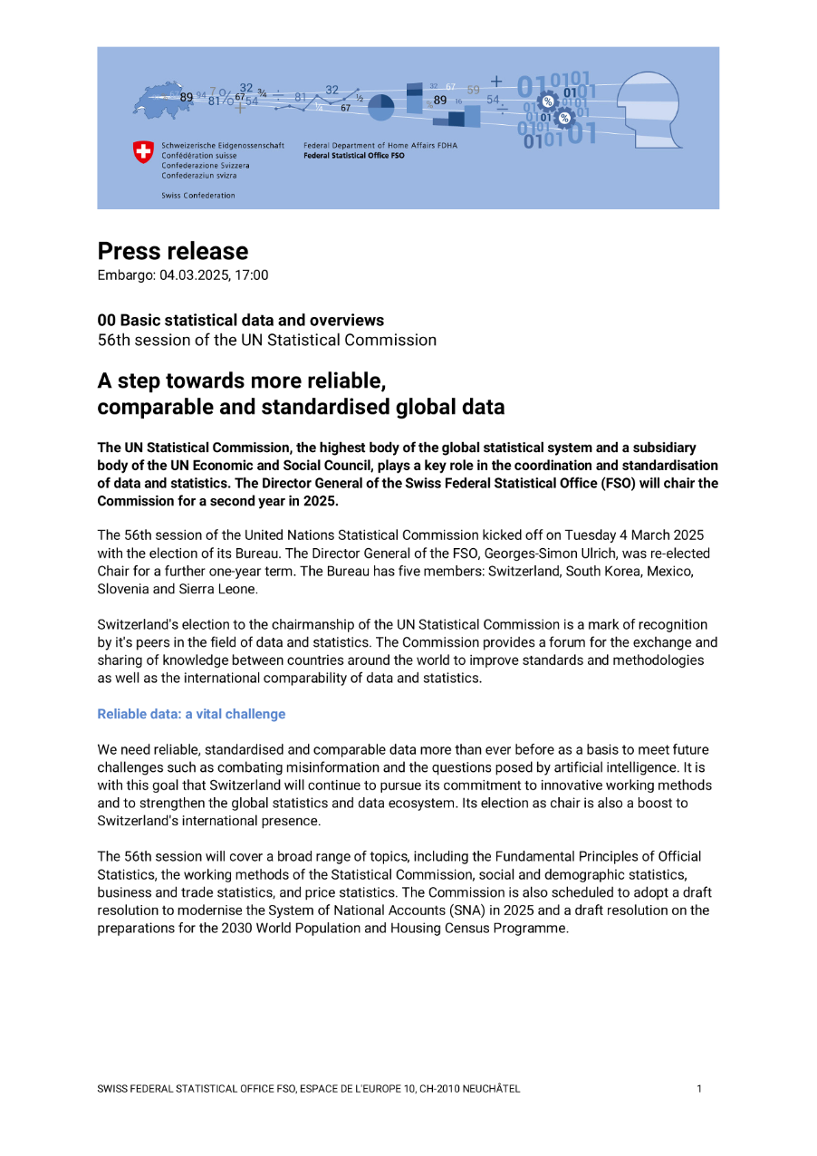 A step towards more reliable, comparable and standardised global data