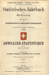 Annuaire statistique de la Suisse 1916