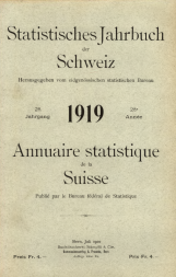 Annuaire statistique de la Suisse 1919