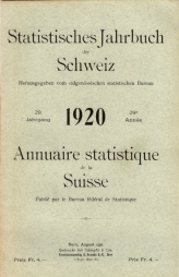 Annuaire statistique de la Suisse 1920