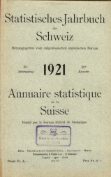 Statistisches Jahrbuch der Schweiz 1921