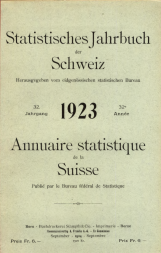 Statistisches Jahrbuch der Schweiz 1923