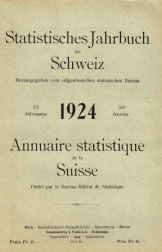 Statistisches Jahrbuch der Schweiz 1924