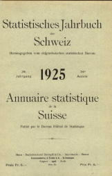Annuaire statistique de la Suisse 1925