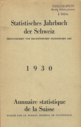 Statistisches Jahrbuch der Schweiz 1930