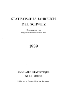 Annuaire statistique de la Suisse 1939