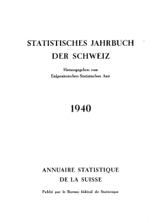 Annuaire statistique de la Suisse 1940