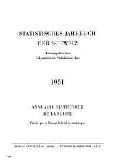 Annuaire statistique de la Suisse 1951