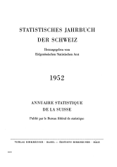 Statistisches Jahrbuch der Schweiz 1952