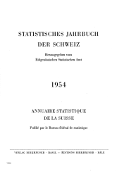 Statistisches Jahrbuch der Schweiz 1954