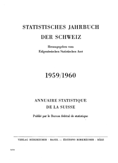 Annuaire statistique de la Suisse 1959-60