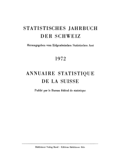 Annuaire statistique de la Suisse 1972