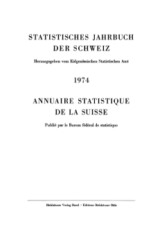 Annuaire statistique de la Suisse 1974