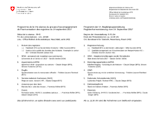 Programme de la 14e séance du groupe d'accompagnement de l'harmonisation des registres du 14 septembre 2017