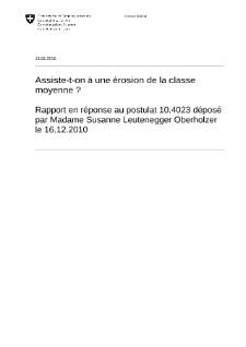 Assiste-t-on à une érosion de la classe moyenne?