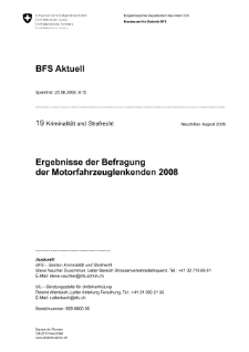 Ergebnisse der Befragung der Motorfahrzeuglenkenden 2008