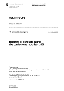 Résultats de l'enquête auprès des conducteurs motorisés 2008