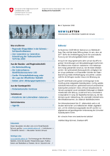 Newsletter - Informationen zur öffentlichen Statistik der Schweiz, Nr.6, September 2008