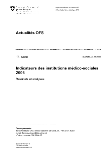 Indicateurs des institutions médico-sociales 2006