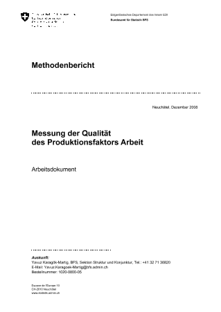 Messung der Qualität des Produktionsfaktors Arbeit