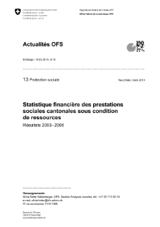 Statistique financière des prestations sociales cantonales sous condition de ressources