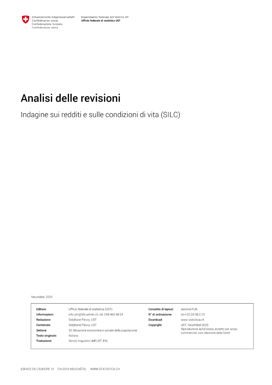 Indagine sui redditi e sulle condizioni di vita (SILC) - Analisi delle revisioni