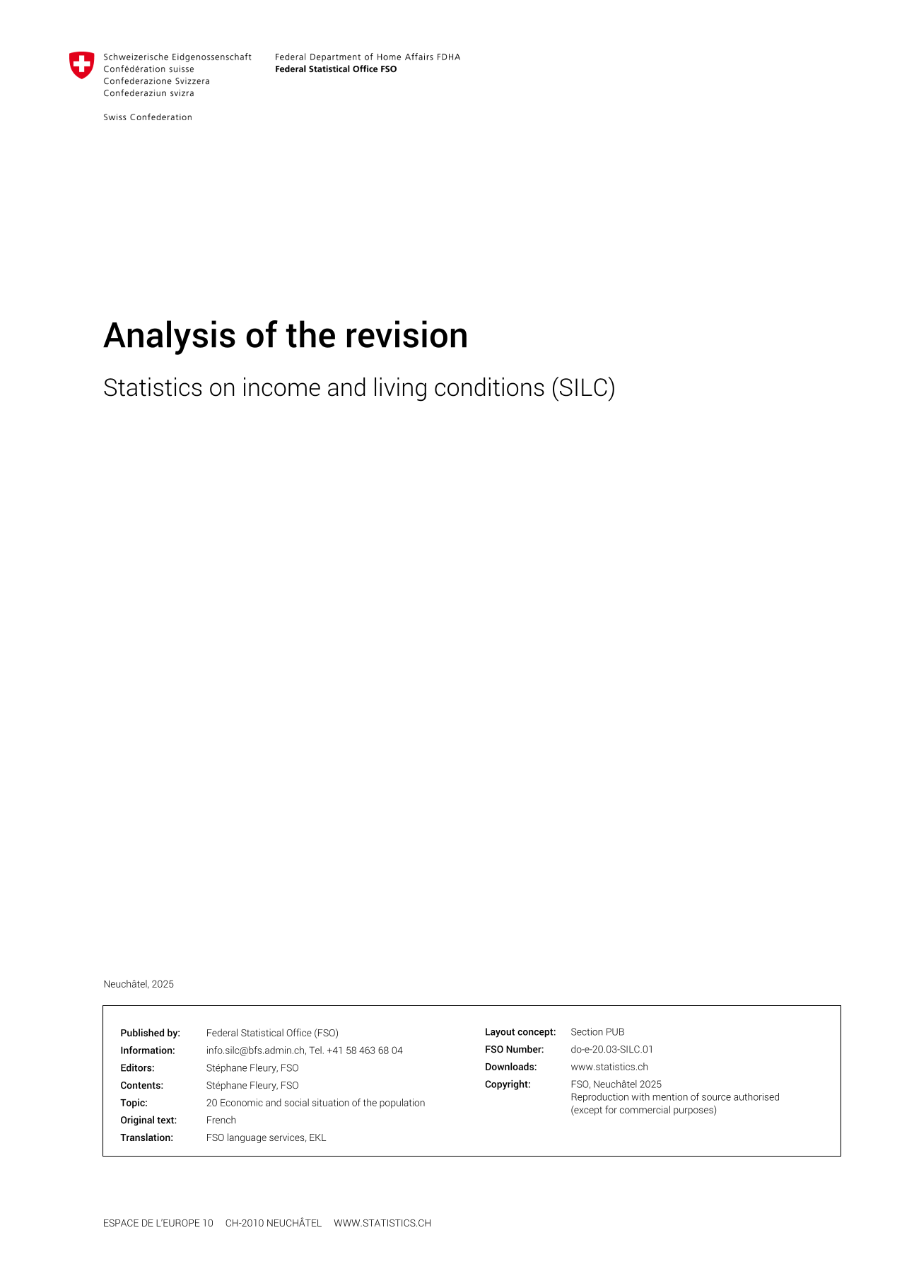 Statistics on Income and Living Conditions (SILC) - Analysis of the revision