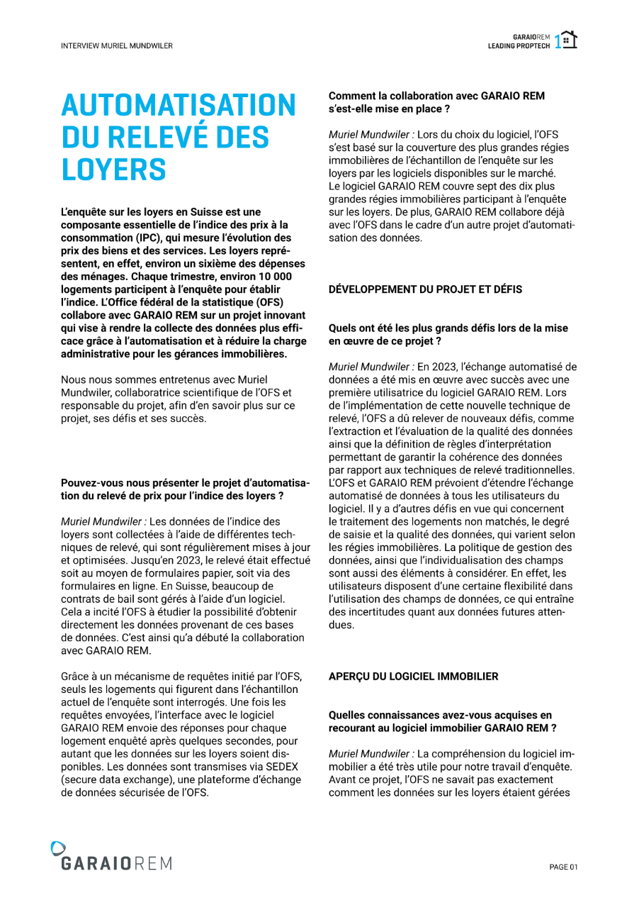 Automatisation du relevé des loyers